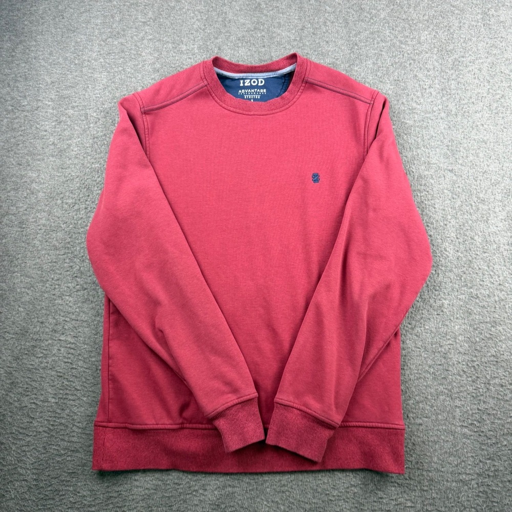 IZOD Advantage Performance Sweatshirt Mens Small Red Crewneck Fleece 45GK008